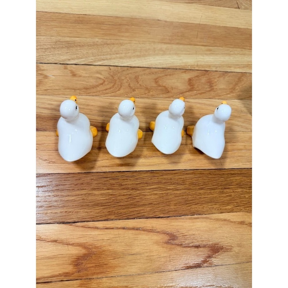 Vintage Duck Goose Napkin Rings Ron Gordon 80s Ceramic Napkin Holders Set Of 4 - Picture 6 of 8